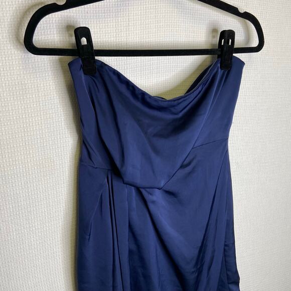 Ramy Brook | NWT Blue Silky‎ Dress 2 Navy Fancy - Picture 3 of 10